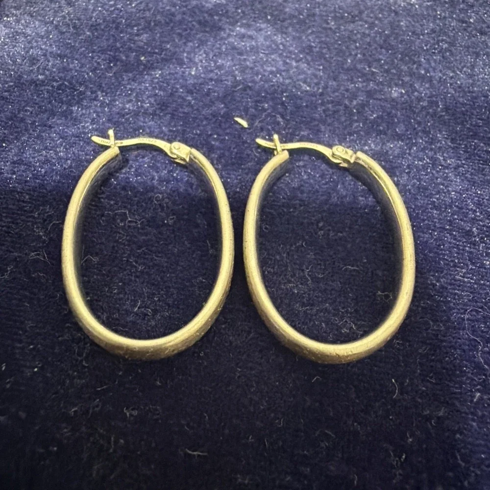 Vintage Sterling Silver Hoop Earrings, Sparkly Surface, RCI Thailand Signed